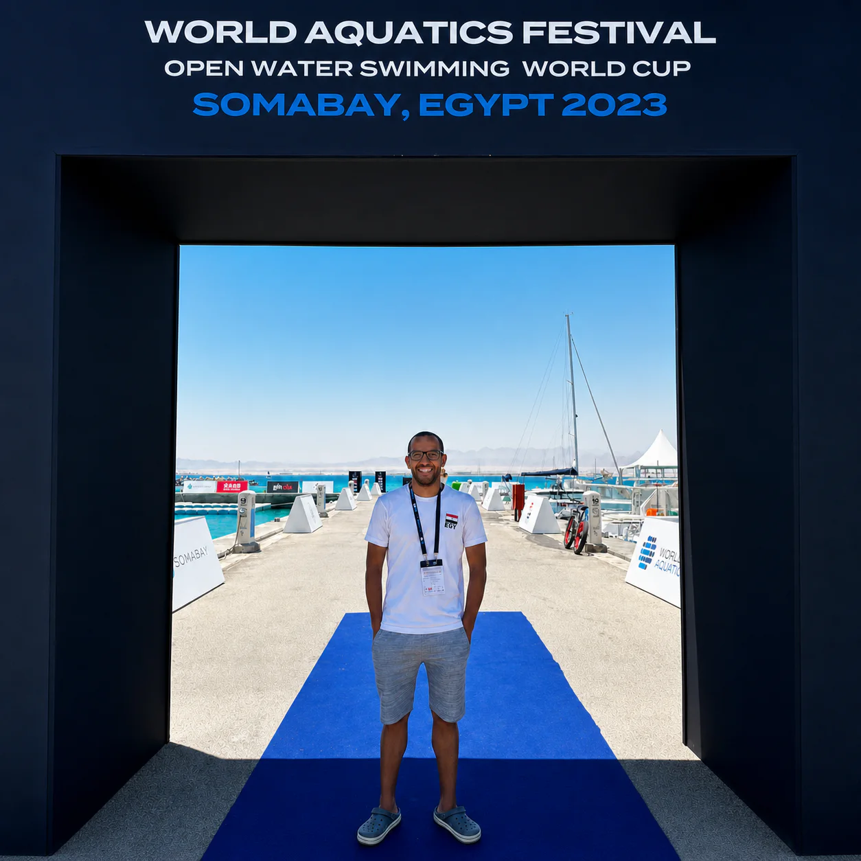Ali Hany at the open water World Cup in Somabay